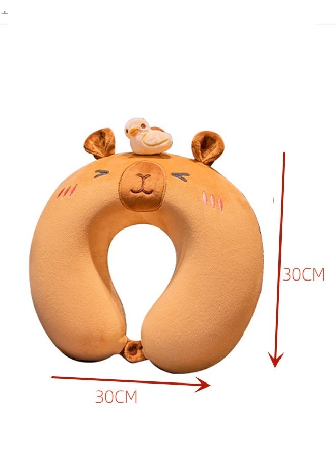 JCB CHIC وسادة رقبة للسفر وسادة ميموري فوم ميموري فوم على شكل حرف U وسادة كارتونية لدعم الرقبة أثناء السفر محمولة وناعمة قابلة للتعديل وسائد نوم للكبار والأطفال - Image 2