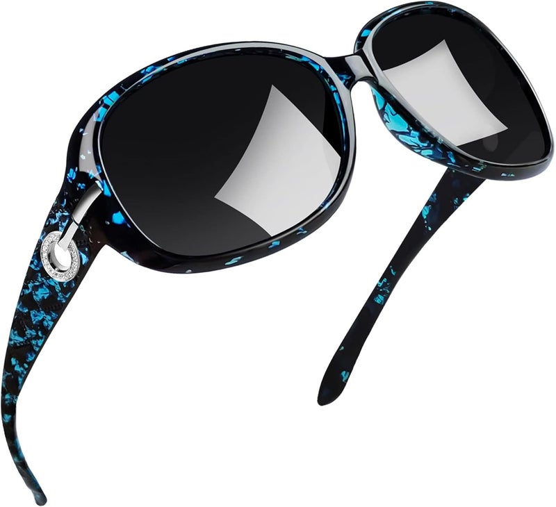 Joopin Big Womens Sunglasses Polarized Trendy Sun Glasses Large Rectangle UV Protection Rhinestone Sunnies - Image 1