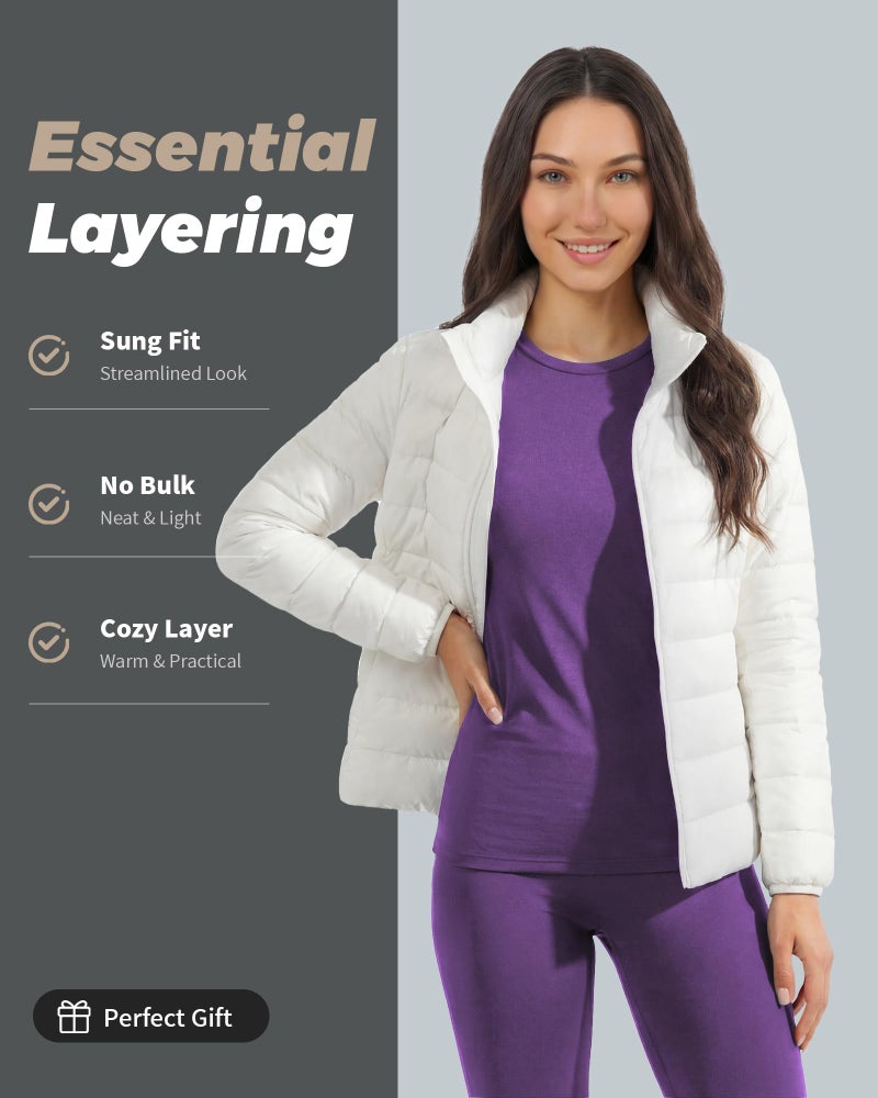 WEERTI Thermal Underwear for Women Long Johns with Fleece Lined Base Layer Women Cold Weather Top Bottom Purple - Image 4