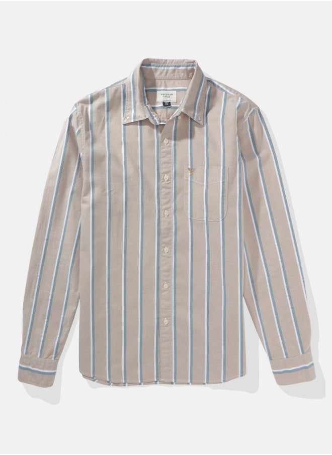 American Eagle - AE Striped Everyday Oxford Button-Up Shirt - Image 1