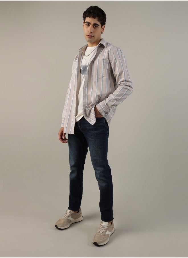 American Eagle - AE Striped Everyday Oxford Button-Up Shirt - Image 1