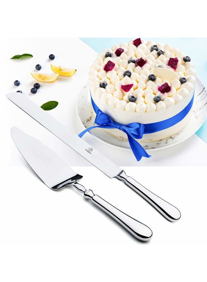 OTW PAVILION Stainless Steel Silverware Wedding Cake Knife and Server Set,13 Inch Cake Knife and Pie Server for Party Wedding Birthday(2-Piece) - Image 1