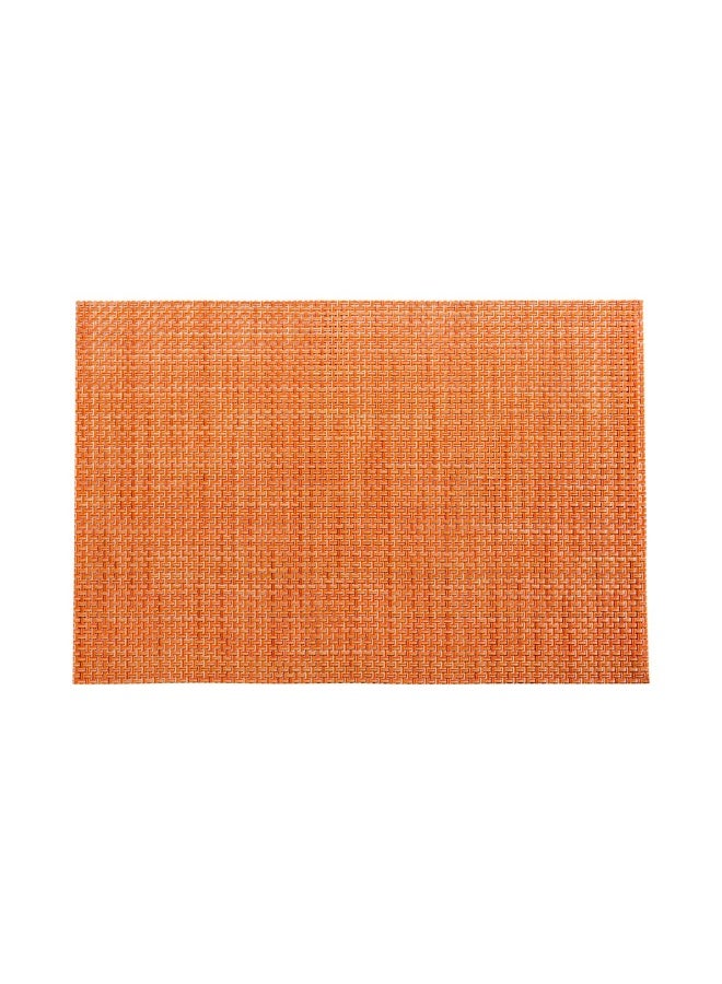 Restaurantware Amalfi 16 x 12 Inch Plastic Placemats, Set Of 6 Basketweave Outdoor Placemats - Heat Tolerant, No Stain, Papaya Inspired Finish Vinyl Table Placemats, Waterproof, Easy To Clean - Image 1