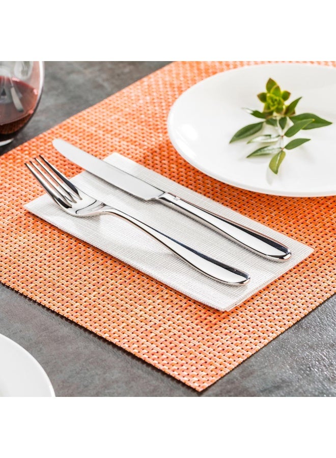 Restaurantware Amalfi 16 x 12 Inch Plastic Placemats, Set Of 6 Basketweave Outdoor Placemats - Heat Tolerant, No Stain, Papaya Inspired Finish Vinyl Table Placemats, Waterproof, Easy To Clean - Image 3