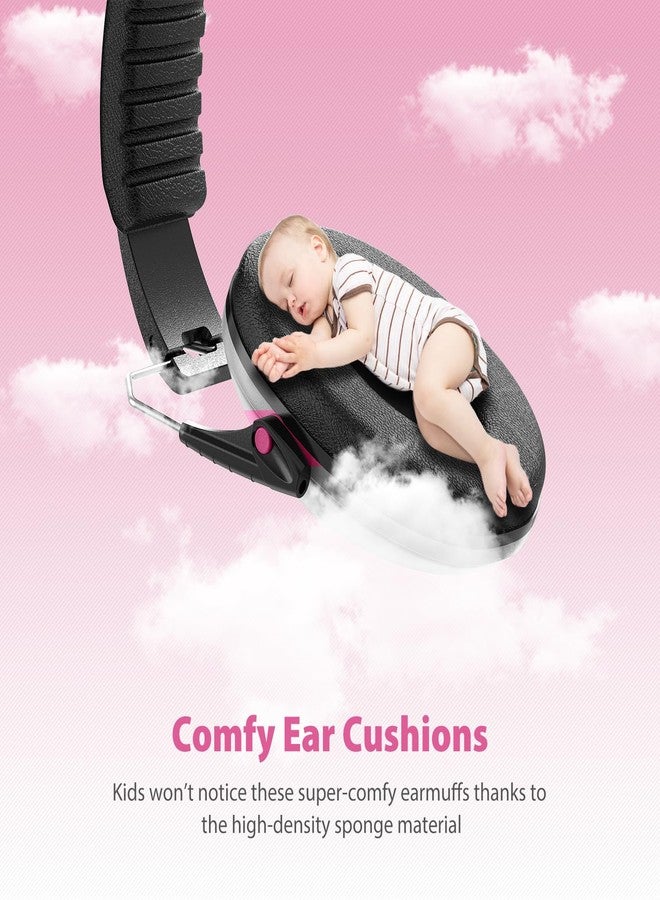 دكتور ميتر واقيات أذن دكتور ميتر لتقليل الضوضاء 27NRR، سماعات رأس عازلة للضوضاء للأطفال المصابين بالتوحد مع عصابة رأس قابلة للتعديل - حماية أذن الأطفال في الطائرات والألعاب النارية والحفلات الموسيقية ومباريات كرة القدم - لون أحمر وردي - Image 5