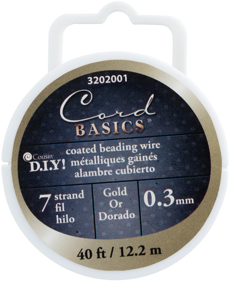 Cousin DIY 40 3mm 7Strand Bead Wire Gold