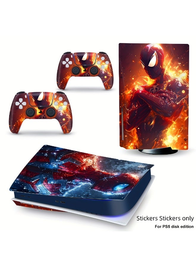 [Only] FLAME Spider-Man themed Playstation 5 console - Premium vinyl sticker (disc drive) - Waterproof andDecals  dustproof Eye-catching illustration design - Image 1