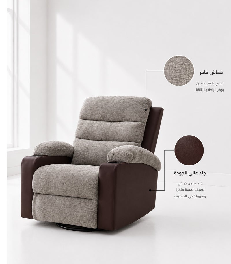 Luxury Manual Recliner Sofa Chair with Cup Holders for Living Room Comfort Seating - Image 3