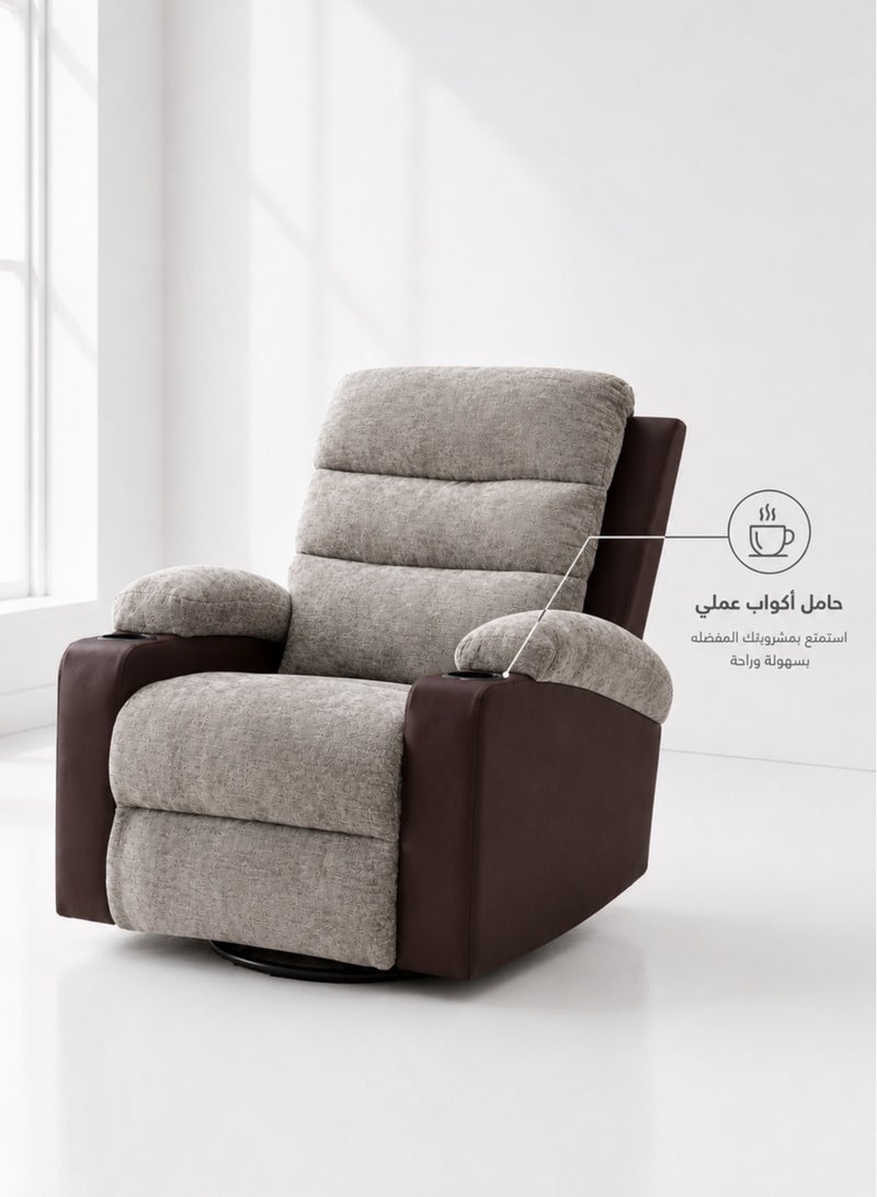 Luxury Manual Recliner Sofa Chair with Cup Holders for Living Room Comfort Seating - Image 4