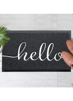 Garlo Door Mat (75x45cm,Black), Durable Welcome Mat Low Profile Floor Mat Front Doormat Indoor Outdoor Doormat Non Slip Rugs for Entryway, Patio, High Traffic Areas  - Image 1
