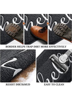 Garlo Door Mat (75x45cm,Black), Durable Welcome Mat Low Profile Floor Mat Front Doormat Indoor Outdoor Doormat Non Slip Rugs for Entryway, Patio, High Traffic Areas  - Image 5