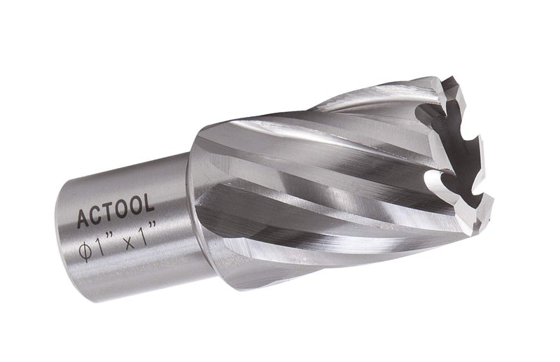 ACTOOL 1 Diameter 1 Depth of Cut HSS ANNULAR Cutter with 34 Weldon Shank