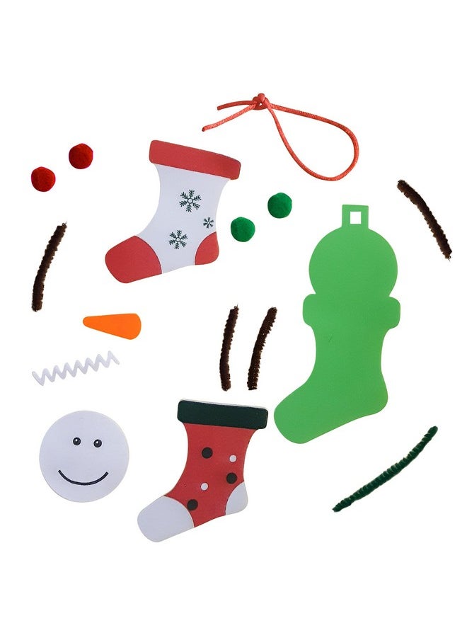 4E's Novelty 4E's Novelty Foam Christmas Snowman Stocking Ornament Craft (12 Pack) Christmas Crafts for Kids Toddlers 4-8, 8-12 Foam DIY Craft Kit Bulk  - Image 3