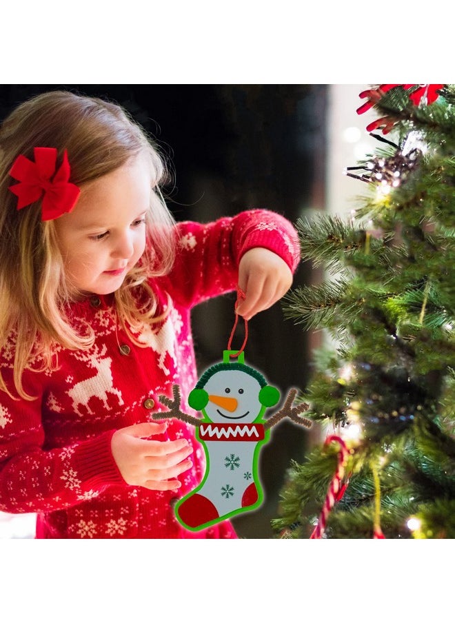 4E's Novelty 4E's Novelty Foam Christmas Snowman Stocking Ornament Craft (12 Pack) Christmas Crafts for Kids Toddlers 4-8, 8-12 Foam DIY Craft Kit Bulk  - Image 2