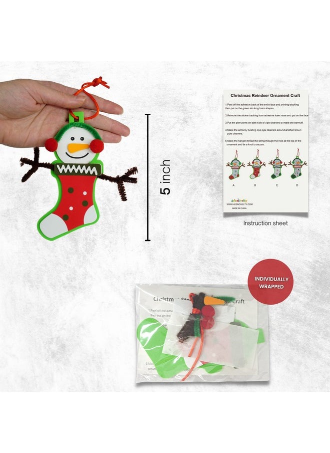 4E's Novelty 4E's Novelty Foam Christmas Snowman Stocking Ornament Craft (12 Pack) Christmas Crafts for Kids Toddlers 4-8, 8-12 Foam DIY Craft Kit Bulk  - Image 5