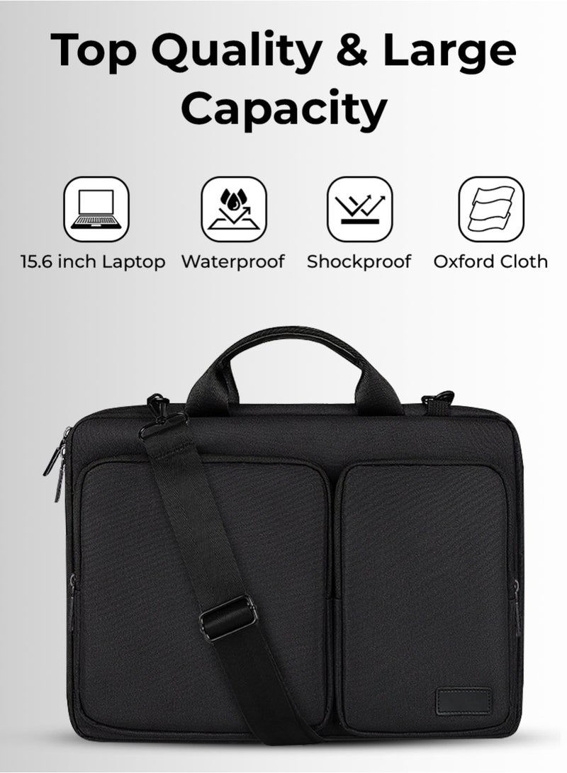 جلاسولوجي Laptop Bag 15.4 inch Black Water Resistant Shockproof Padding Slim Profile Ergonomic Handles Anti Scratch Fabric Travel & Office Ready - Image 2