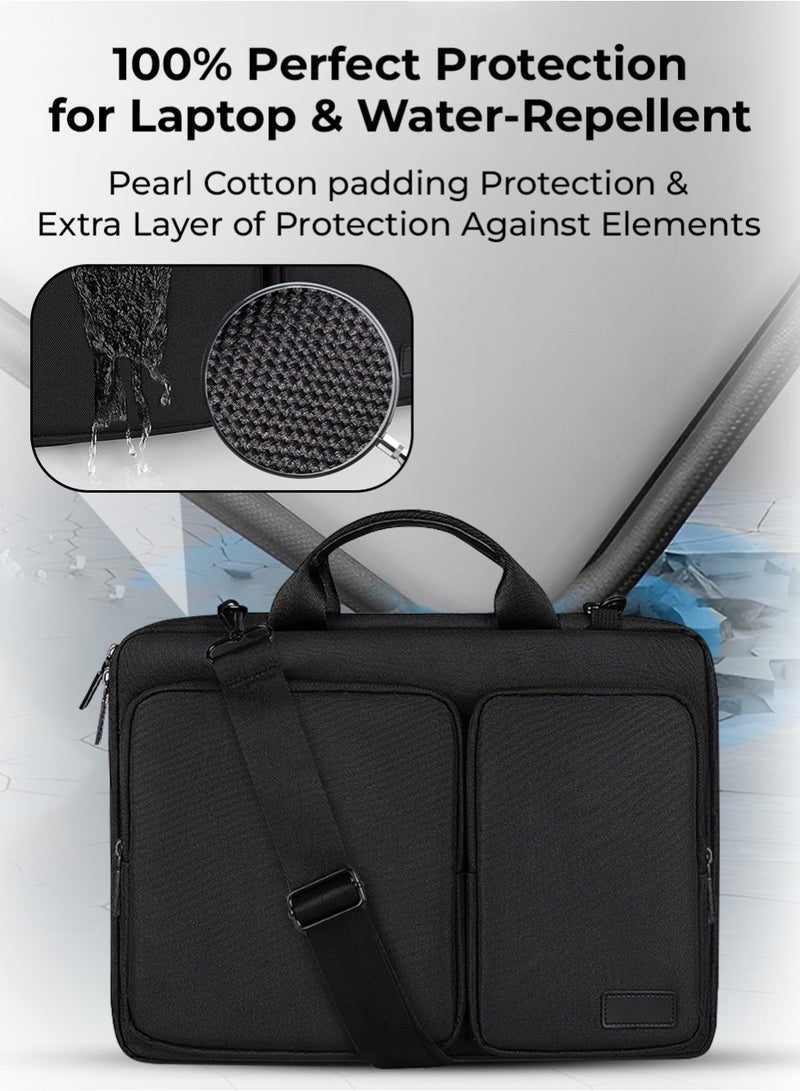 جلاسولوجي Laptop Bag 15.4 inch Black Water Resistant Shockproof Padding Slim Profile Ergonomic Handles Anti Scratch Fabric Travel & Office Ready - Image 3