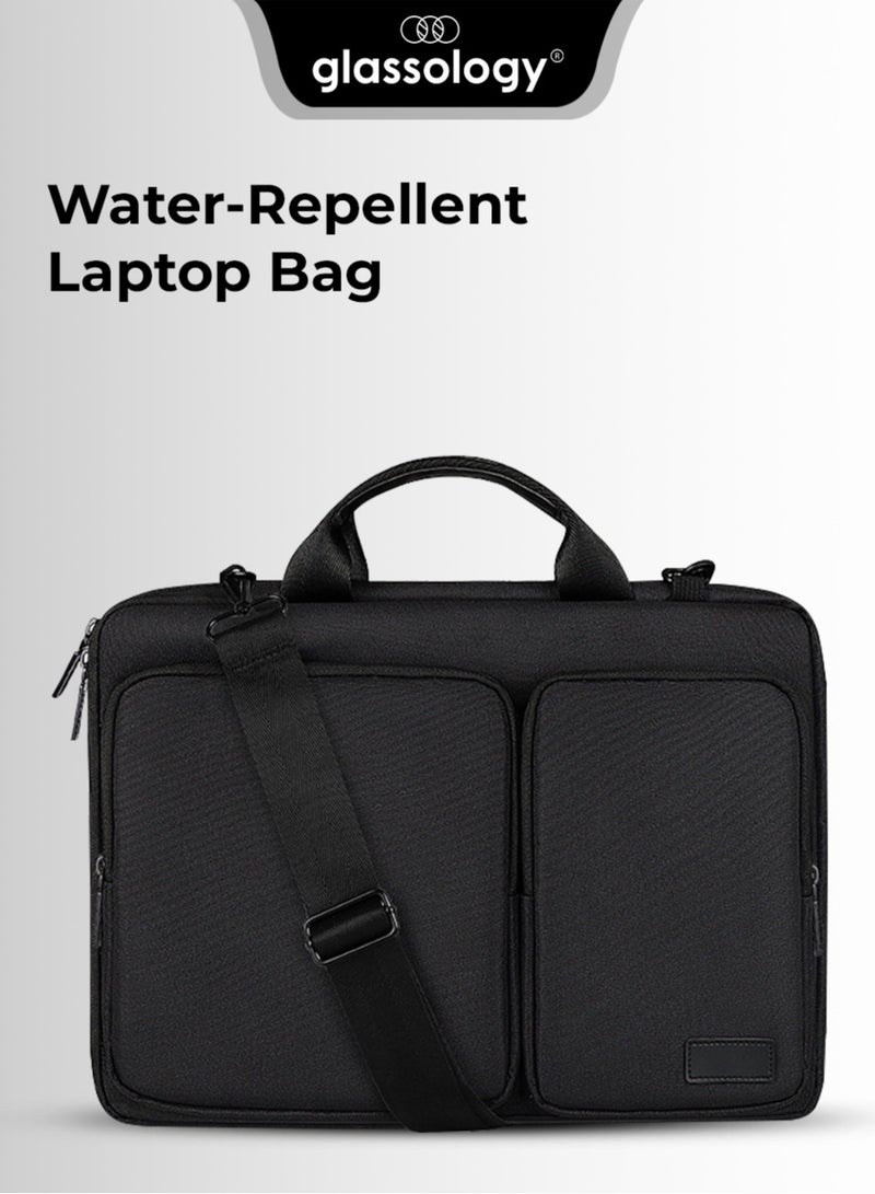 جلاسولوجي Laptop Bag 15.4 inch Black Water Resistant Shockproof Padding Slim Profile Ergonomic Handles Anti Scratch Fabric Travel & Office Ready - Image 1