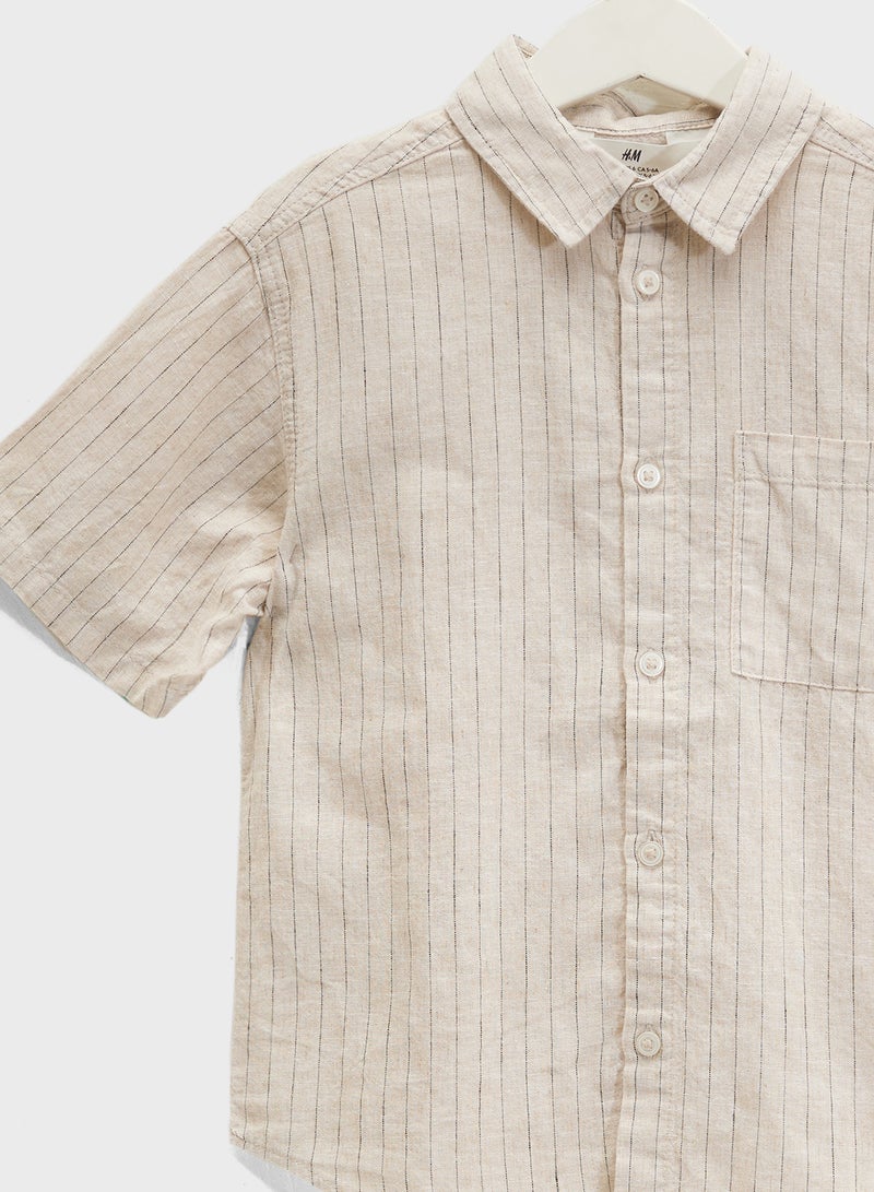 H&M Short-Sleeved Linen-Blend Shirt - Image 3