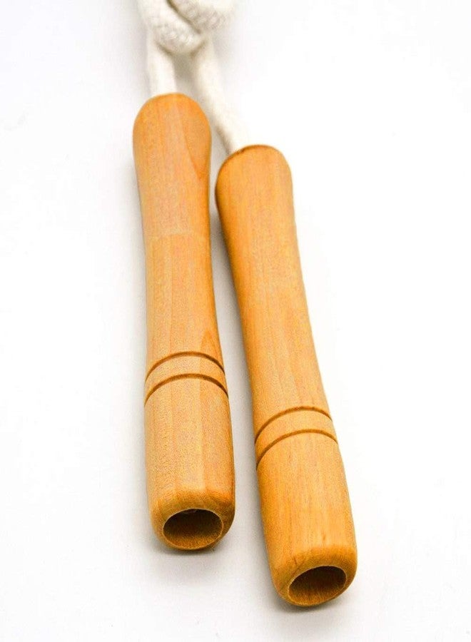 MOVEX Morex Wooden Jumping Skipping Rope | Unisex Fitness & Workout Essential | | Adjustable Length & Durable Brown Handles & White Rope | Perfect for Cardio, Exercise, and Skipping Training - Image 4