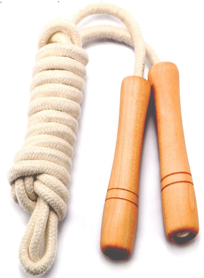MOVEX Morex Wooden Jumping Skipping Rope | Unisex Fitness & Workout Essential | | Adjustable Length & Durable Brown Handles & White Rope | Perfect for Cardio, Exercise, and Skipping Training - Image 3