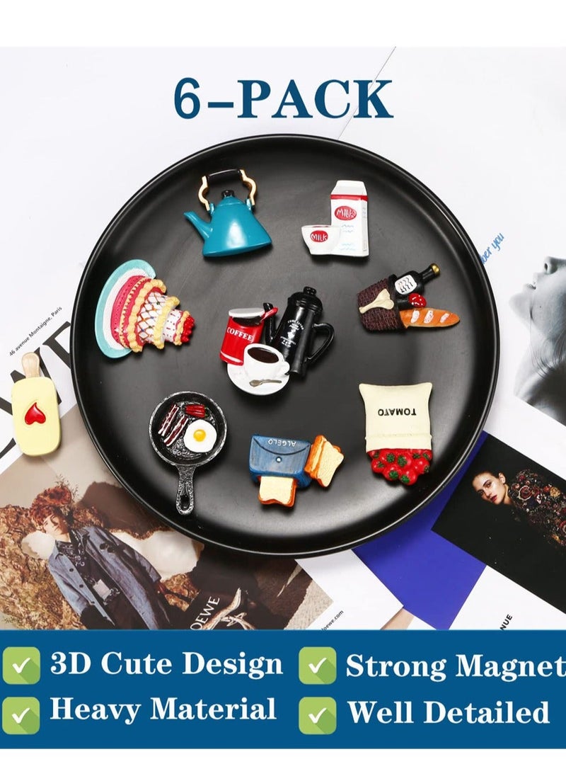 Generic - Food Fridge Magnets, Food Magnets for Fridge, Fun Refrigerator Magnets Decorative ,  Magnets Fridge Large Resin Strong Magnets for Kitchen Decor (6 Pcs) - Image 1