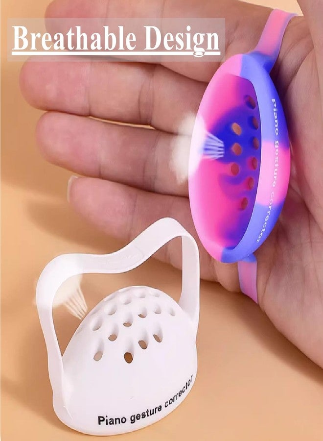 Koldot Piano Finger Trainer Ball Hand Corrector Finger Exercisers Posture Correction Tool Round Shape Semi Sphere Silicone Finger Training Ball for Beginners 2Pcs（White） - Image 2