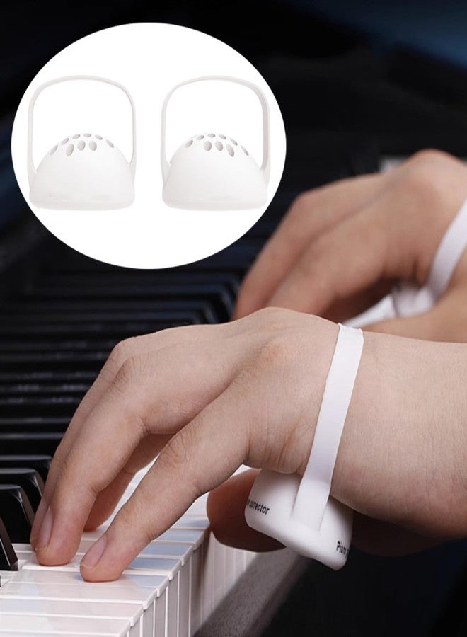 Koldot Piano Finger Trainer Ball Hand Corrector Finger Exercisers Posture Correction Tool Round Shape Semi Sphere Silicone Finger Training Ball for Beginners 2Pcs（White） - Image 1