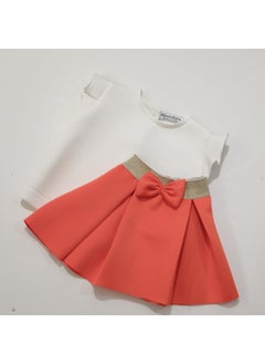 Moms And Babies Children's Blouse Skirt Set Children's Double Skirt Set Orange - Purple - White Diving Fabric 0 - 5 Years  - Image 4
