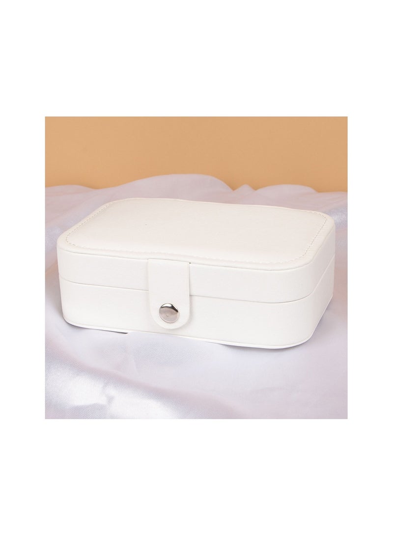 Mn Travel Accessories Jewelry Organizer Box for Women  White  - Image 1