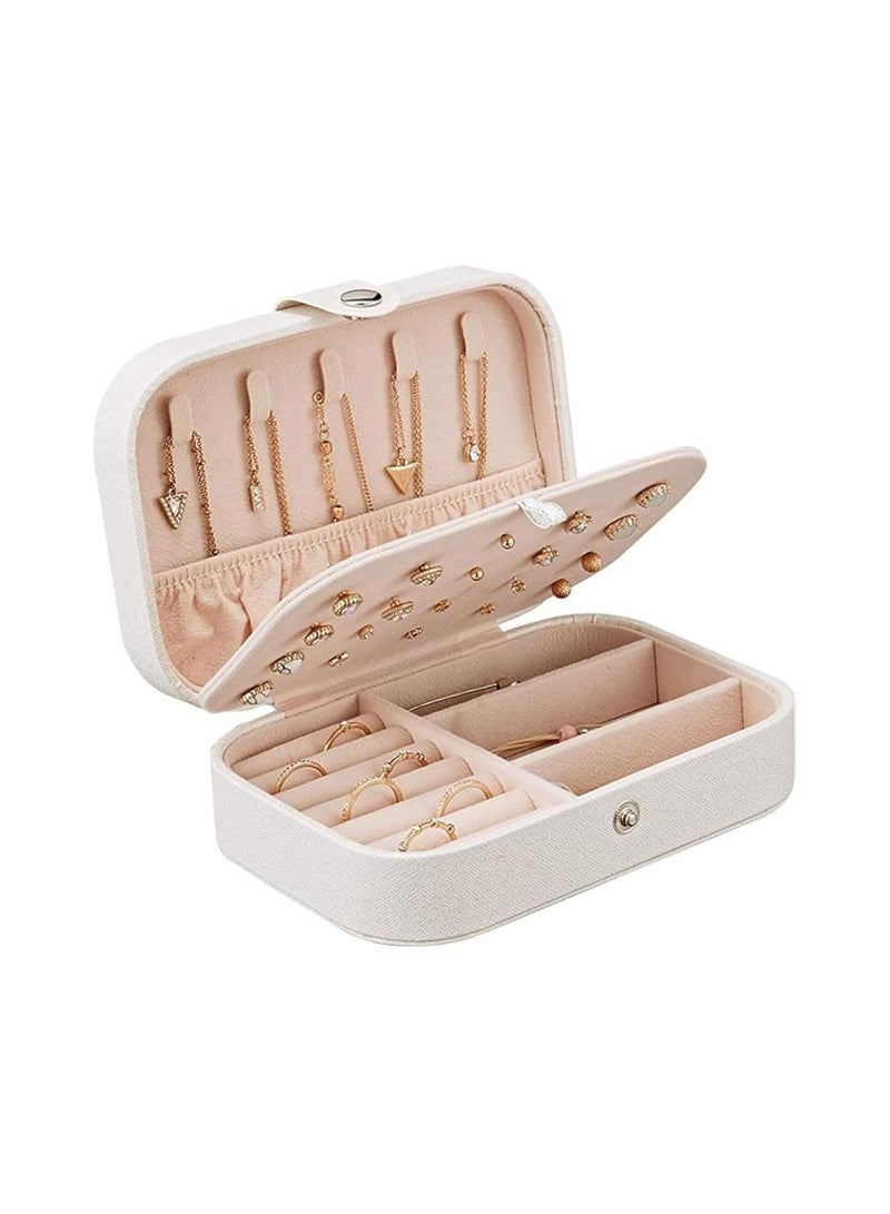 Mn Travel Accessories Jewelry Organizer Box for Women  White  - Image 2