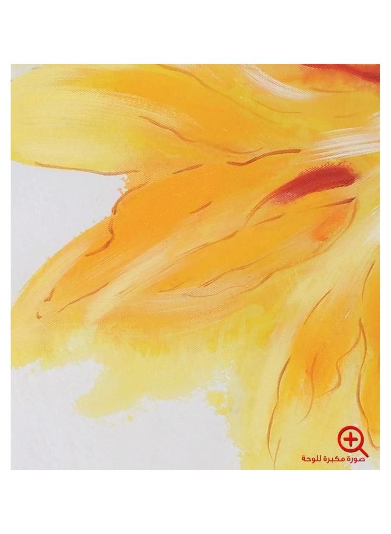 KANGAROO Hand drawn sunflower painting in bright yellow and orange colors on a white background. - Image 2