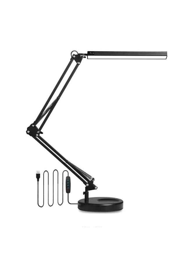 Long Arm Table Lamp One Word Learning Table Lamp Work Lamp Computer Lighting Lamp USB Lamp American Desktop Table Lamp Folding Lamp-Specifications:Black 5V (aluminum Fixing Clip)  - Image 5