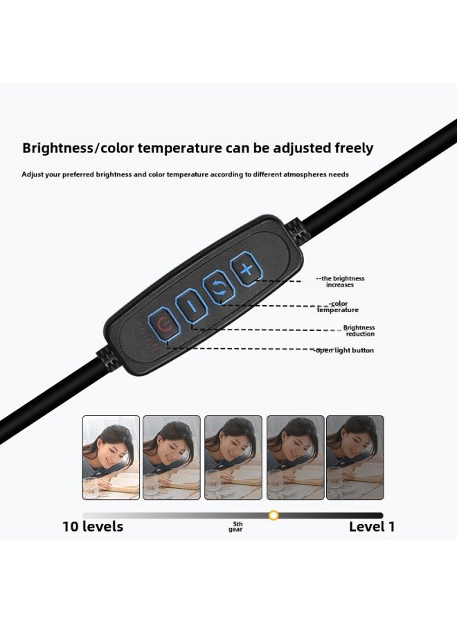 Long Arm Table Lamp One Word Learning Table Lamp Work Lamp Computer Lighting Lamp USB Lamp American Desktop Table Lamp Folding Lamp-Specifications:Black 5V (aluminum Fixing Clip)  - Image 3
