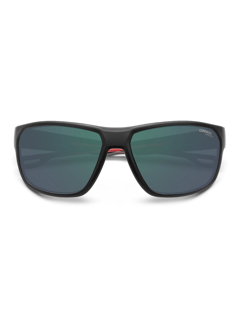 Carrera - Men's Polarized Rectangular Shape  Sunglasses CARRERA 4018/S GREEN 45 - Lens Size: 44.9 Mm - Mt Blk Rd - Image 1