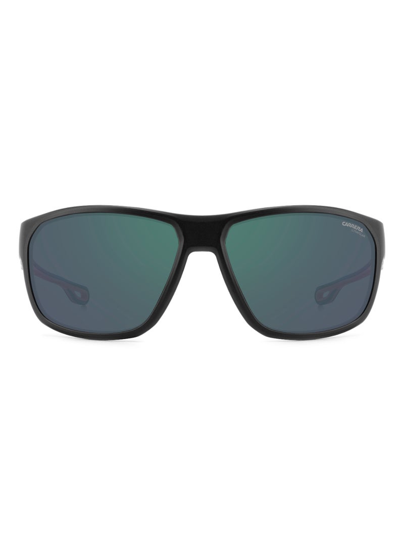 Carrera - Men's Polarized Rectangular Shape  Sunglasses CARRERA 4018/S GREEN 45 - Lens Size: 44.9 Mm - Mt Blk Rd - Image 1