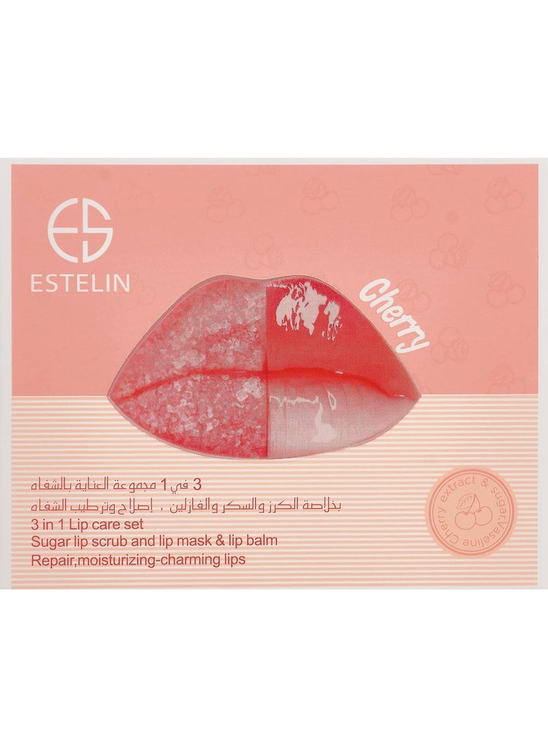 ESTELIN 3 in 1 Lip care set Sugar lip scrub and lip mask and lip balm 5g - Image 3