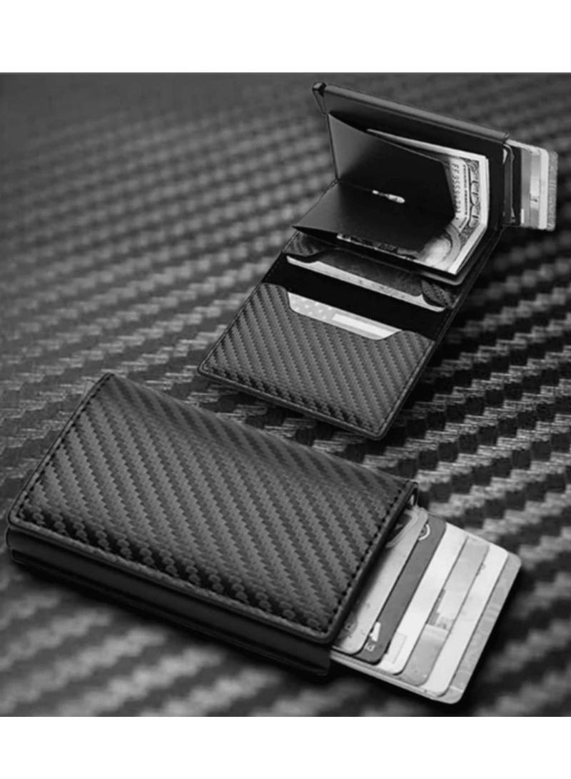 Generic Men's Wallet Easy to Use Lightweight RFID Blocking Coin Pocket Card Holder Aluminum Alloy Card Holder ID License Holder  - Image 2