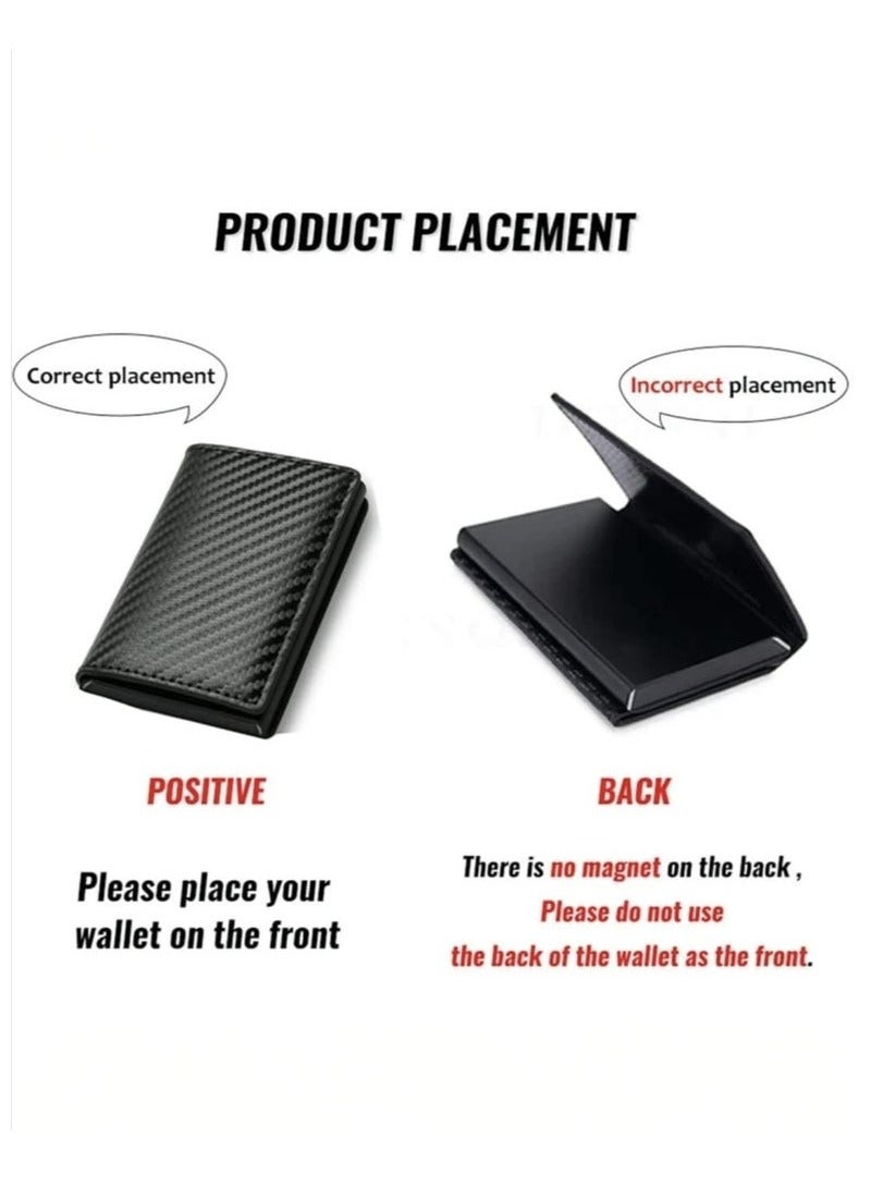 Generic Men's Wallet Easy to Use Lightweight RFID Blocking Coin Pocket Card Holder Aluminum Alloy Card Holder ID License Holder  - Image 5