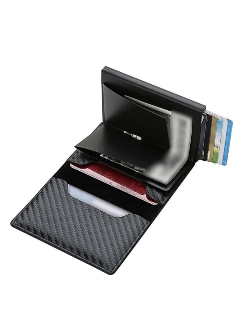 Generic Men's Wallet Easy to Use Lightweight RFID Blocking Coin Pocket Card Holder Aluminum Alloy Card Holder ID License Holder  - Image 3