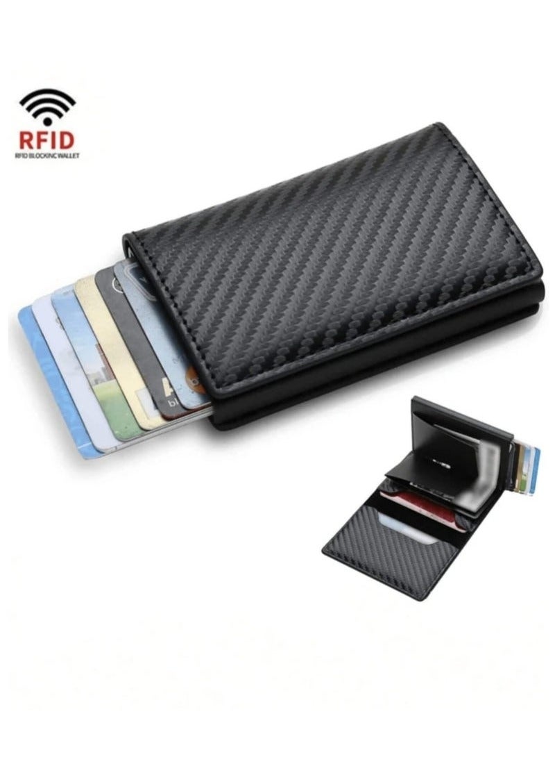 Generic Men's Wallet Easy to Use Lightweight RFID Blocking Coin Pocket Card Holder Aluminum Alloy Card Holder ID License Holder  - Image 1