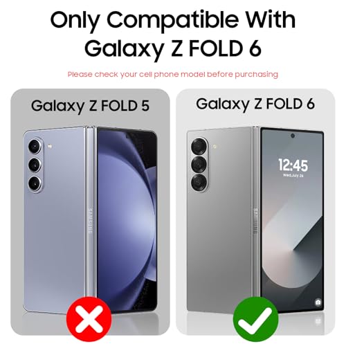 BSNRM for Samsung Galaxy Z Fold 6 Case with Card Holder RFID Blocking S Pen Holder Slide Camera Cover Hinge Protection FullBody Rugged Shockproof Wallet Case for Galaxy Z fold 6Titanium Gold - Image 3