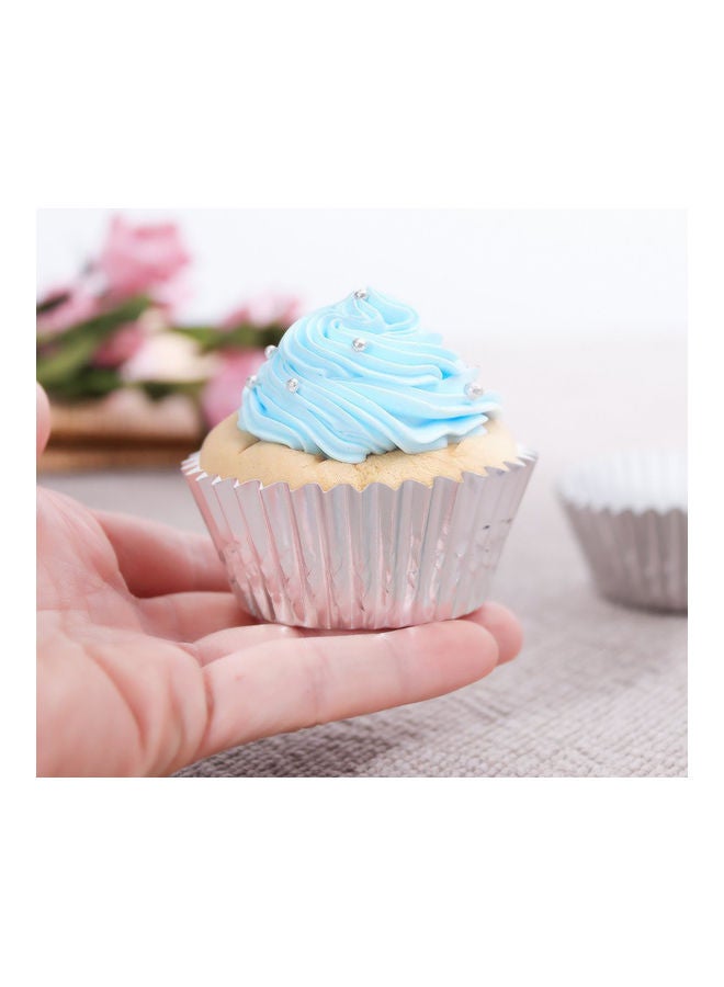 NIBEMINENT 100-Piece Grease-Proof Heat Resistant Aluminum Foil Cake Cup Set Rose Gold 7x7x5cm - Image 5