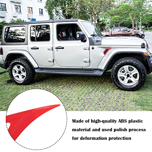 Bonbo 2PCS Exterior Accessories Wheel Eyebrow Side Air Conditioning Vent Outlet Cover Trim for Jeep Wrangler JL JLU Sports Sahara Freedom Rubicon Unlimited Gladiator JT 2018-2023 (Red) - Image 5