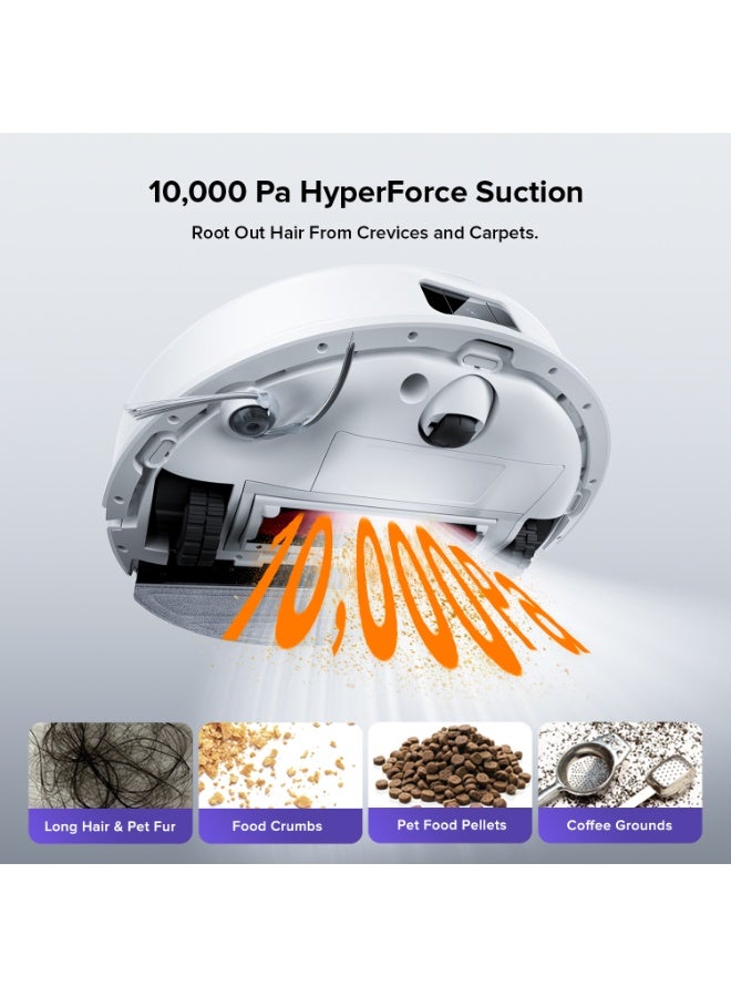 roborock Q10 VF+ Robot Vacuum and Mop with Self-Emptying, 10,000Pa Suction, Hands-Free Cleaning for Up to 7 Weeks, Dual Anti-Tangle Design, Auto Mop Lifting, Obstacle Avoidance, Ideal for Pet Hair Whtie - Image 3