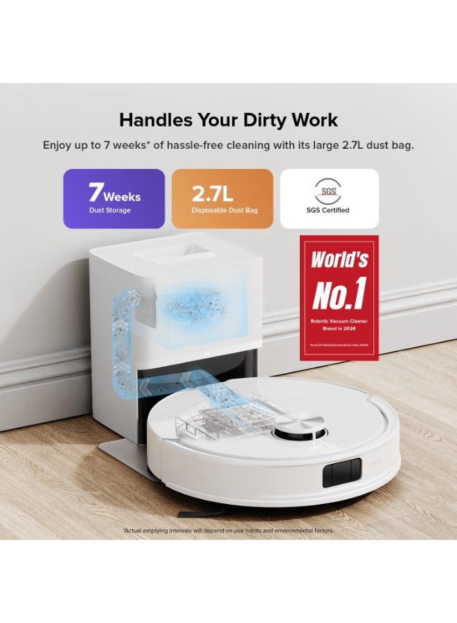 roborock Q10 VF+ Robot Vacuum and Mop with Self-Emptying, 10,000Pa Suction, Hands-Free Cleaning for Up to 7 Weeks, Dual Anti-Tangle Design, Auto Mop Lifting, Obstacle Avoidance, Ideal for Pet Hair Whtie - Image 2