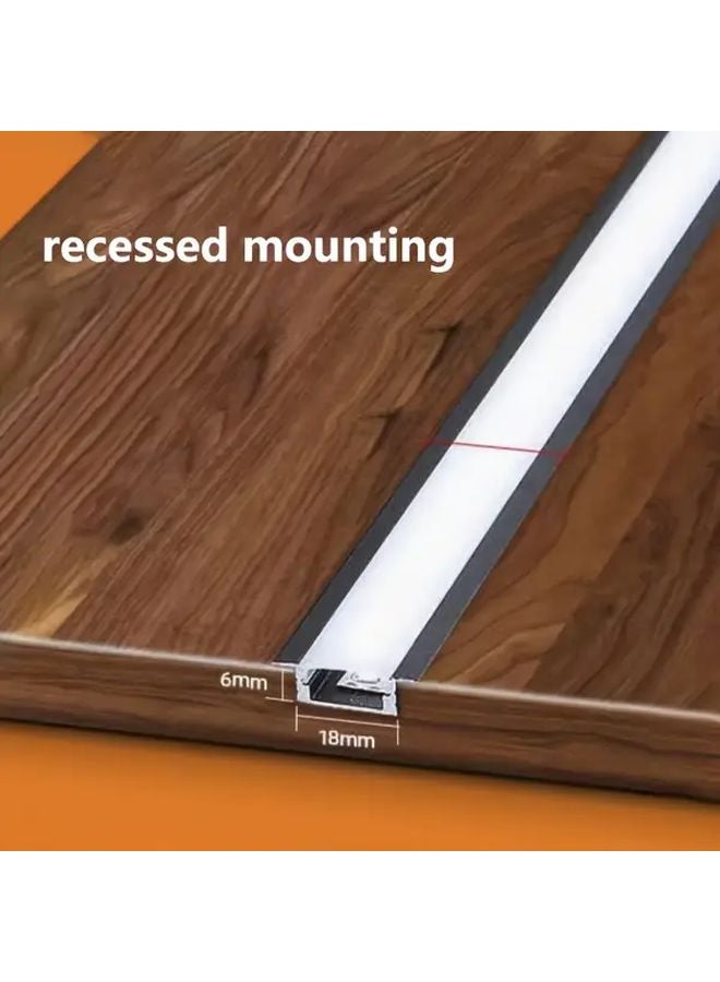 6Pcs Silvery Aluminum LED Channel Diffuser With White Cover U Shaped Profile - Image 5