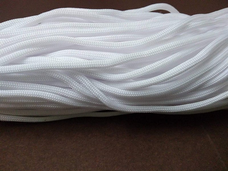 OMX 120 Mtr (60 Mtr in 1 Roll), 2 Rolls, Nylon Knot Macrame Beading Braided 3mm Thick Thread Cord Rope (White) - Image 3