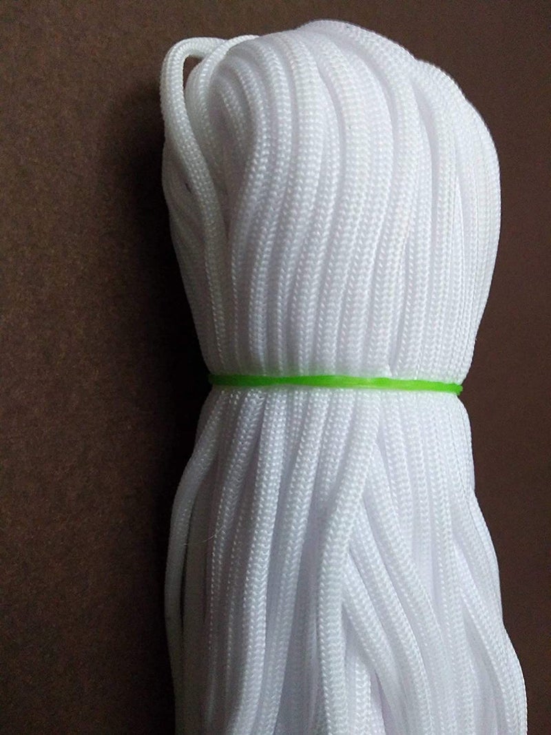 OMX 120 Mtr (60 Mtr in 1 Roll), 2 Rolls, Nylon Knot Macrame Beading Braided 3mm Thick Thread Cord Rope (White) - Image 4