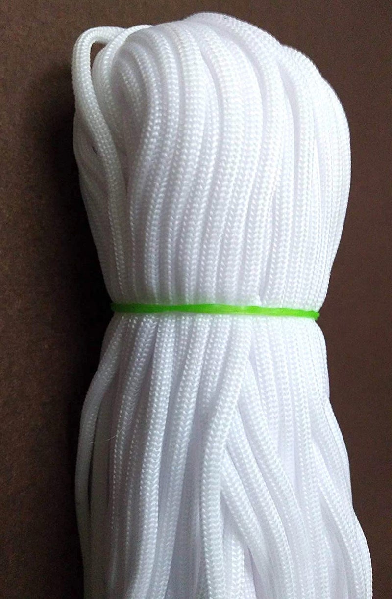 OMX 120 Mtr (60 Mtr in 1 Roll), 2 Rolls, Nylon Knot Macrame Beading Braided 3mm Thick Thread Cord Rope (White) - Image 5